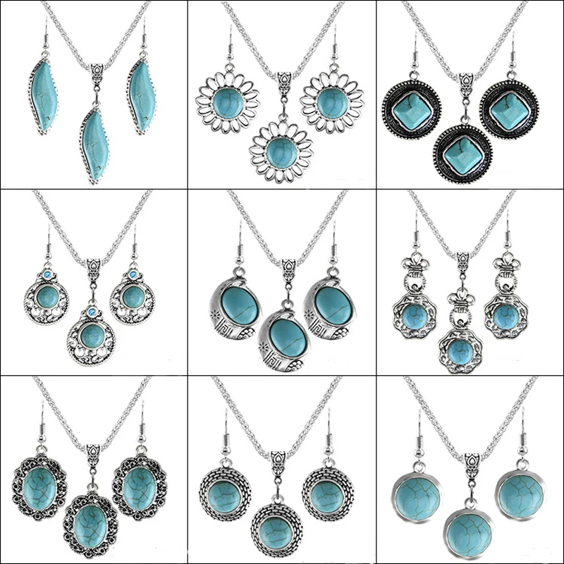ERH-L83C Turquoises Jewelry Sets Round Dome Green Stone Dangle Earrings Pendant Necklace Party Women Jewellery
ERH-L83C Turquoises Jewelry Sets Round Dome Green Stone Dangle Earrings Pendant Necklace Party Women Jewellery