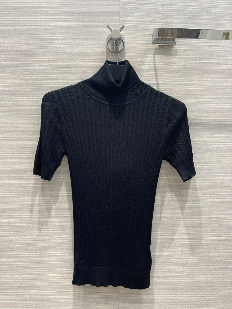 Micro-transparent Turtleneck Short Sleeve Women T-shirts Knitwear Basic Plain Slim Tops High-end Women Tees
Micro-transparent Turtleneck Short Sleeve Women T-shirts Knitwear Basic Plain Slim Tops High-end Women Tees