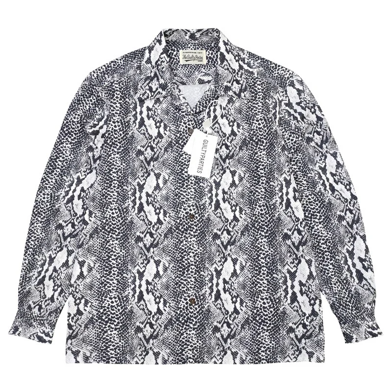 NEW Snake 23AW Shirt Men Women White Red Green Hawaiian Long Sleeve WACKO MARIA Shirts 
NEW Snake 23AW Shirt Men Women White Red Green Hawaiian Long Sleeve WACKO MARIA Shirts