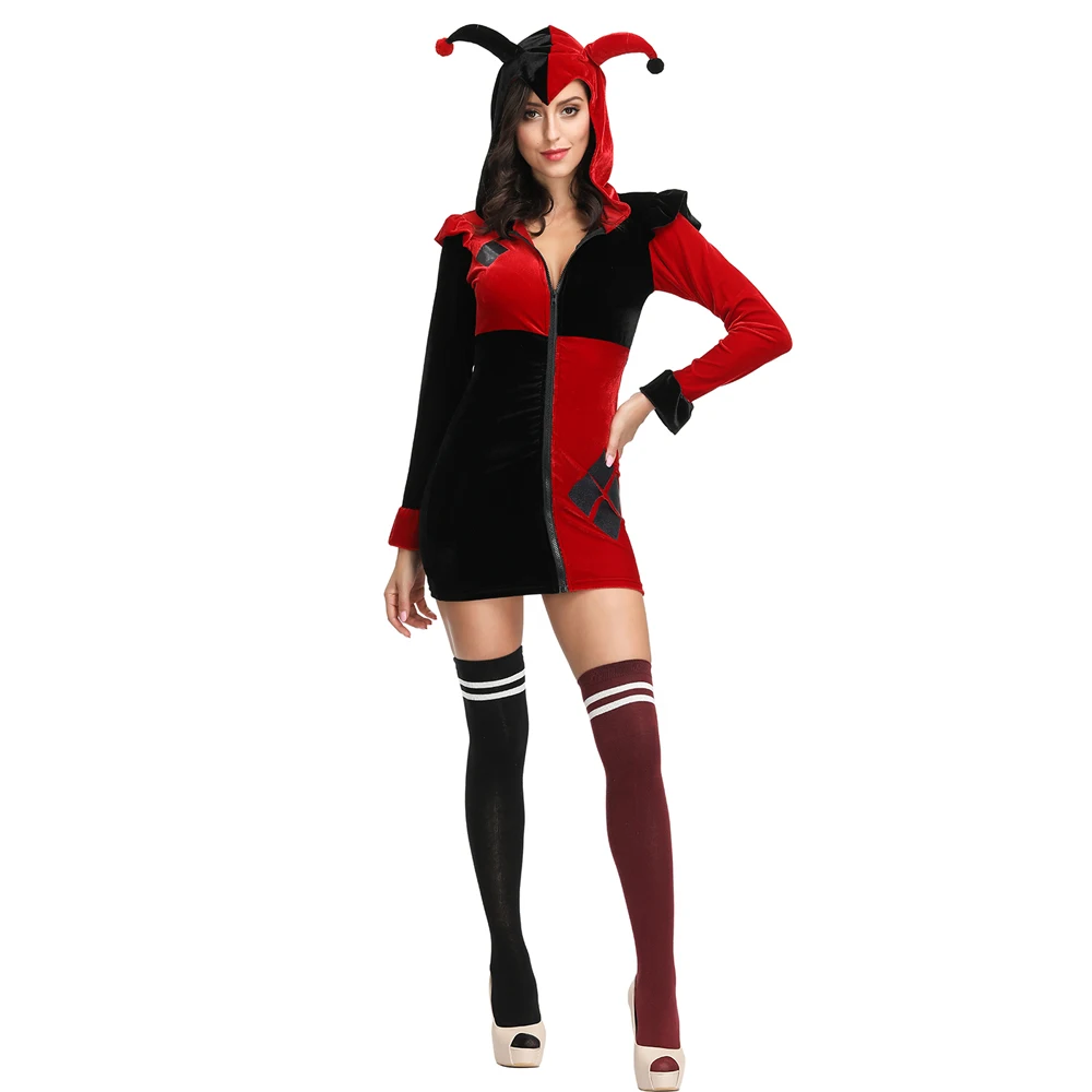 Adult Long Sleeve Hooded Funny Clown Cosplay Costume Women's Zip Hoodie Halloween Ball Carnival Costume
Adult Long Sleeve Hooded Funny Clown Cosplay Costume Women's Zip Hoodie Halloween Ball Carnival Costume