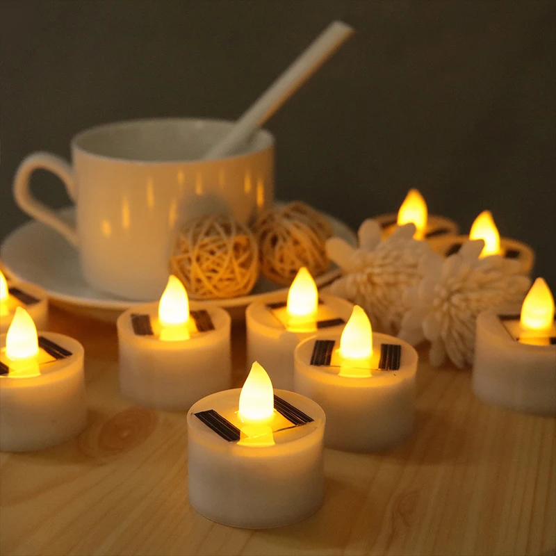 Solar Light Flameless LED Solar Energy Candles Yellow Light Power LED Flameless Electronic Tea Light Lamp For Outdoor Decoration
Solar Light Flameless LED Solar Energy Candles Yellow Light Power LED Flameless Electronic Tea Light Lamp For Outdoor Decoration