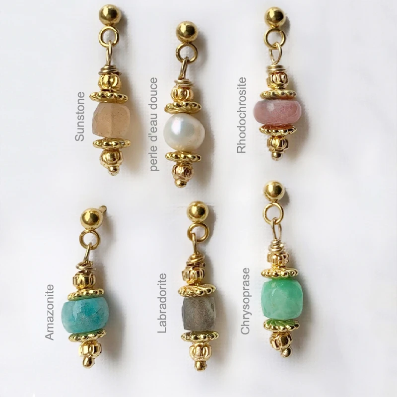 Delicate Charm Natural Stone Pendant Earrings Freshwater Pearl Amazonite Labradorite Chrysoprase Piercing Jewelry Women Gift 
Delicate Charm Natural Stone Pendant Earrings Freshwater Pearl Amazonite Labradorite Chrysoprase Piercing Jewelry Women Gift
