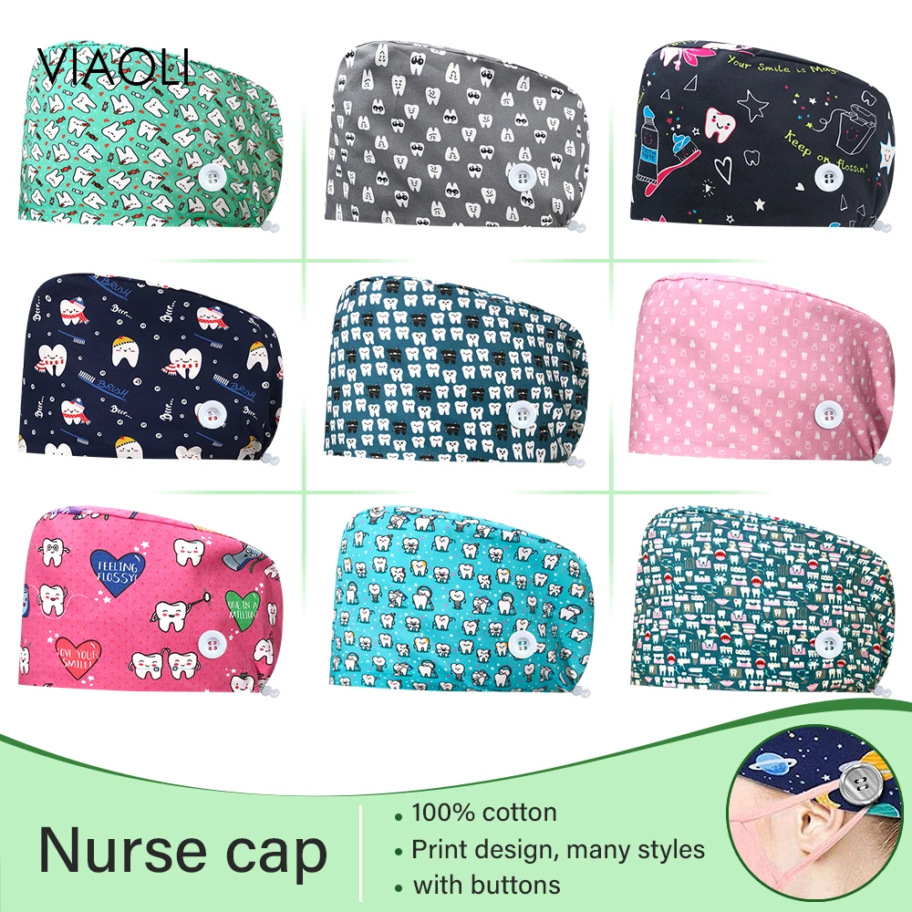 Cartoon Print Scrub Cap Nurse Hat Pet Hospital Veterinary Hat Skull Cap Pure Cotton Lab Dustproof Hat Pharmacy Medical Work Caps
Cartoon Print Scrub Cap Nurse Hat Pet Hospital Veterinary Hat Skull Cap Pure Cotton Lab Dustproof Hat Pharmacy Medical Work Caps