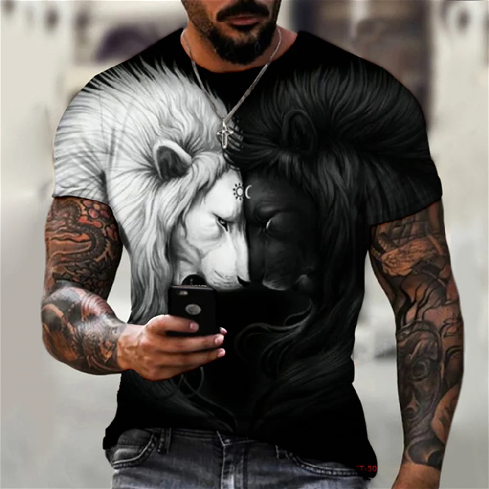 Summer Casual T-shirt Fashion Short Sleeve Top Men's Animal Lion 3D Printed Micro Elastic Sports Fitness
Summer Casual T-shirt Fashion Short Sleeve Top Men's Animal Lion 3D Printed Micro Elastic Sports Fitness