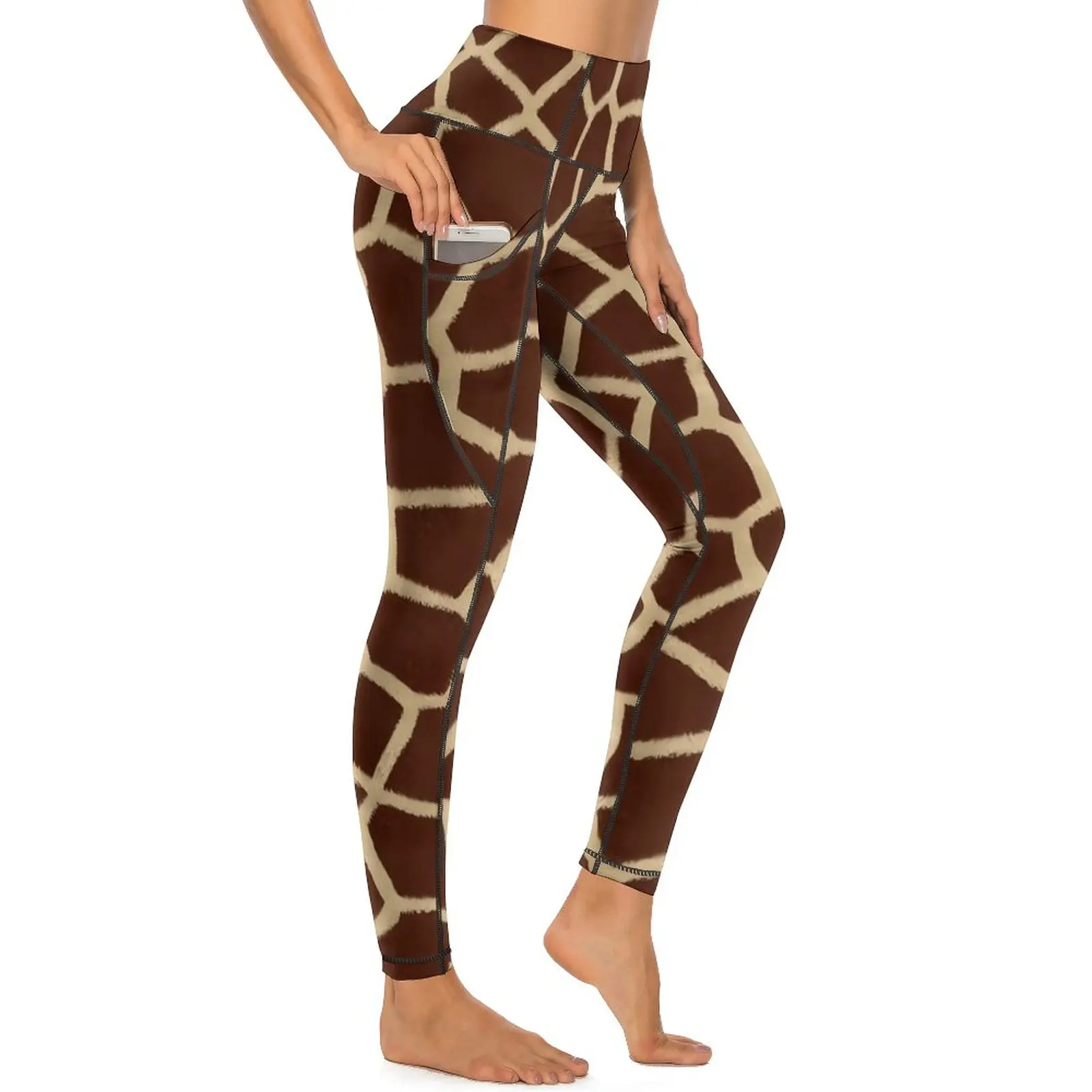 

Brown Giraffe Leggings Animal Print Gym Yoga Pants Push Up Sweet Leggins Stretchy Design Sport Legging Birthday Gift
