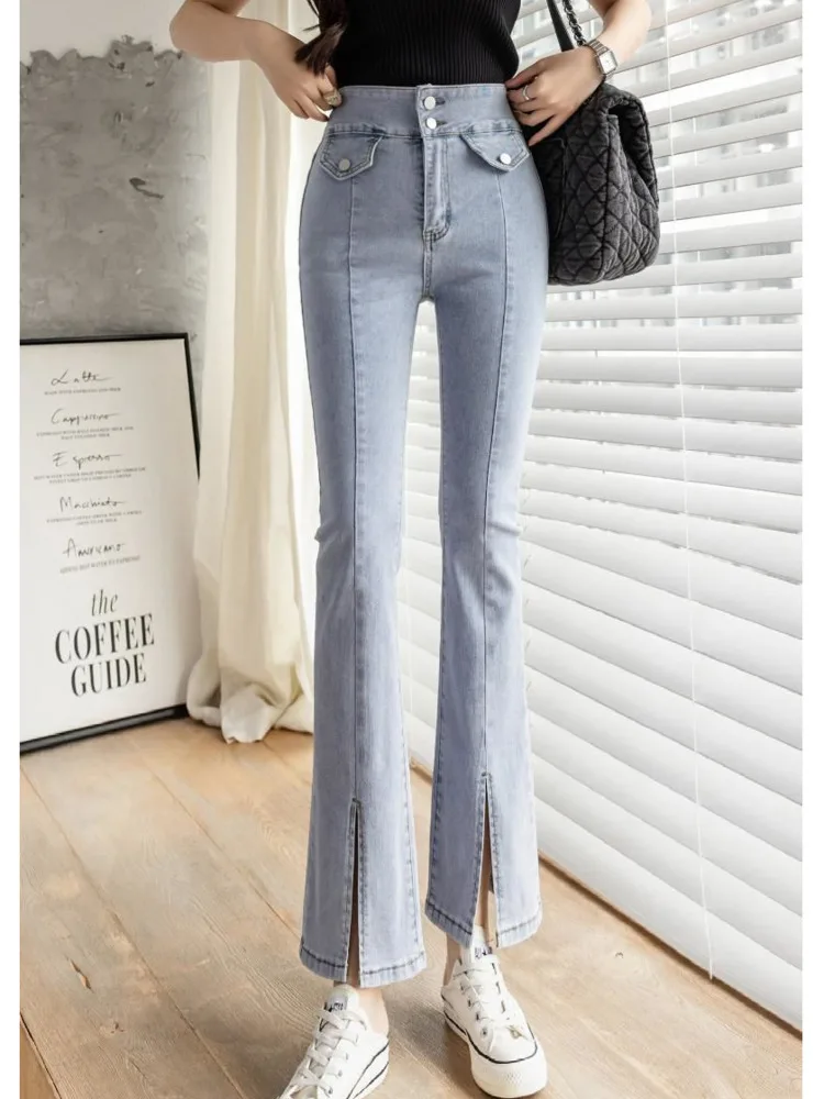Split Double Button Skinny Jeans Women Spring Summer Fashion High Waist Stretched Denim Flare Pants Korean Style Trousers
Split Double Button Skinny Jeans Women Spring Summer Fashion High Waist Stretched Denim Flare Pants Korean Style Trousers