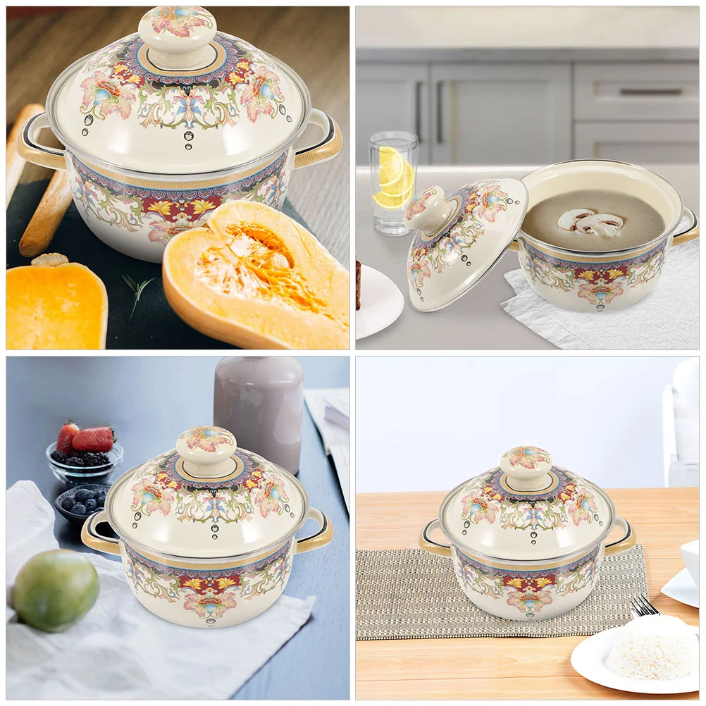 Enamel Amphora Stockpot Cooking Soup Lid Kitchen Vintage Braiser Pan Old Fashioned Double-handle
Enamel Amphora Stockpot Cooking Soup Lid Kitchen Vintage Braiser Pan Old Fashioned Double-handle