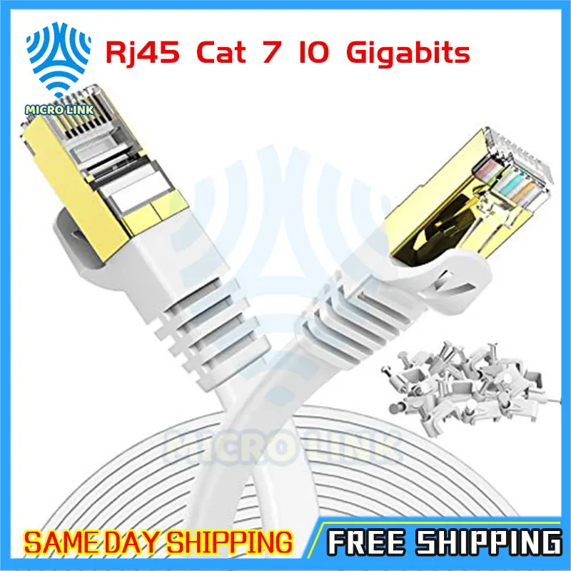 Ethernet Cable Rj45 Flat Cat 7 Network Cable 10 Gigabit/s Black White
Ethernet Cable Rj45 Flat Cat 7 Network Cable 10 Gigabit/s Black White