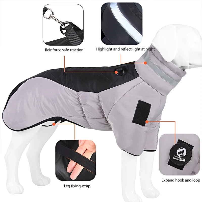 Reflective Waterproof Dog Jumpsuit Coat, Winter Warm Windproof Pet Jacket, Medium Big Dogs Charge Jacket, Elastic Waist Design
Reflective Waterproof Dog Jumpsuit Coat, Winter Warm Windproof Pet Jacket, Medium Big Dogs Charge Jacket, Elastic Waist Design