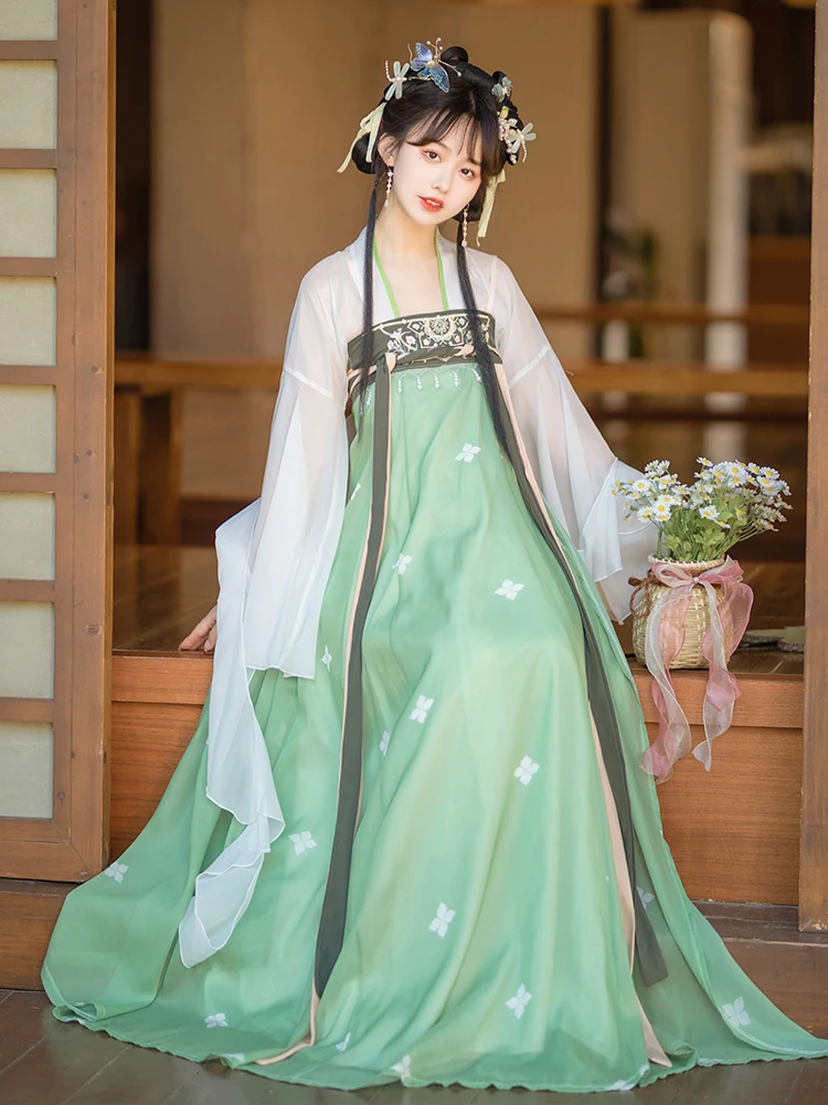 Женский костюм в стиле древнего ханьфу Yourqipao, кардиган с юбкой до груди, сказочное платье для косплея, лето 2023
Женский костюм в стиле древнего ханьфу Yourqipao, кардиган с юбкой до груди, сказочное платье для косплея, лето 2023