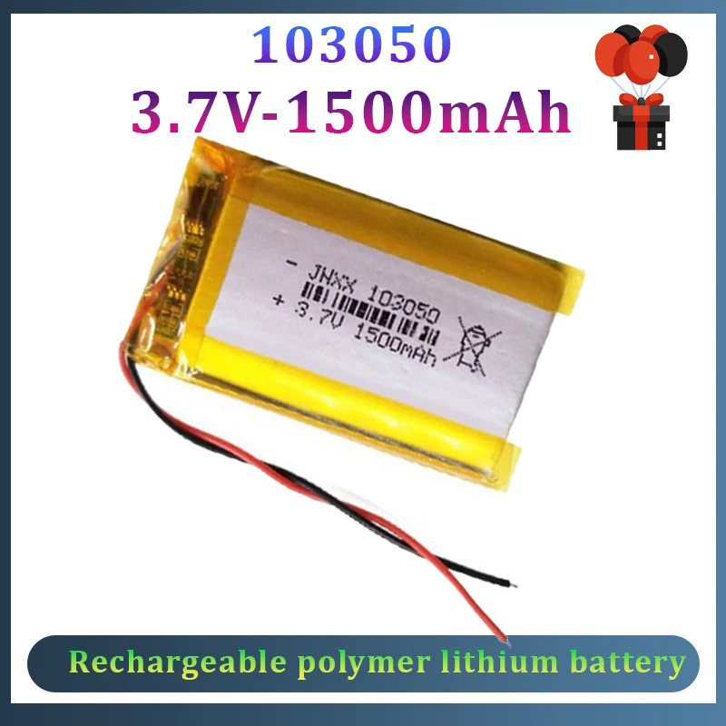 New 103050 3.7V 1500mah Rechargeable Polymer Lithium Battery Suitable for Beauty Instrument Shaver Digital Product Communication
New 103050 3.7V 1500mah Rechargeable Polymer Lithium Battery Suitable for Beauty Instrument Shaver Digital Product Communication