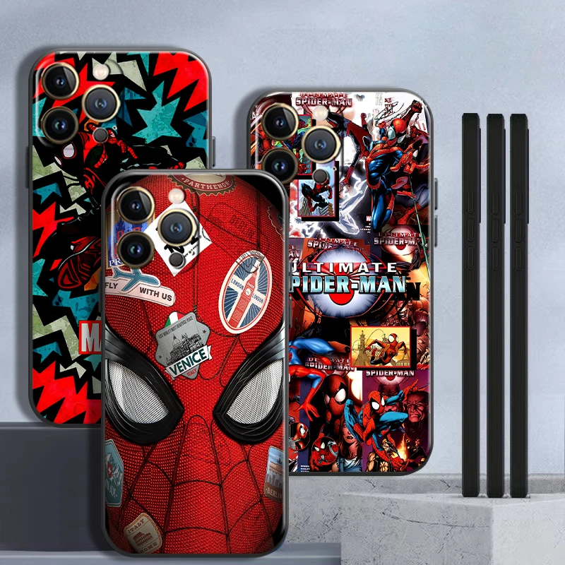 

Marvel Spiderman Comics For iPhone 13 12 11 Pro Max Mini X XR XS Max 5 5s 6 6S 7 8 Plus Phone Case Silicone Cover Funda Carcasa