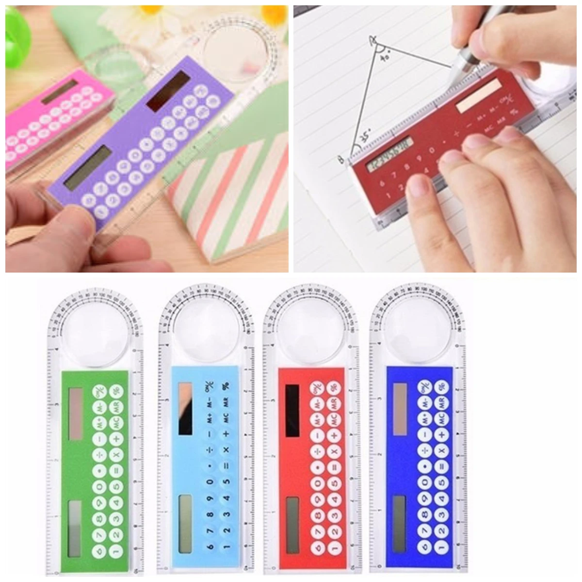 Mini 10CM Ruler Multifunctional Color Ruler with Solar Calculator Magnifying Glass Can DIY Drawing Measure Tools Student Rulers
Mini 10CM Ruler Multifunctional Color Ruler with Solar Calculator Magnifying Glass Can DIY Drawing Measure Tools Student Rulers