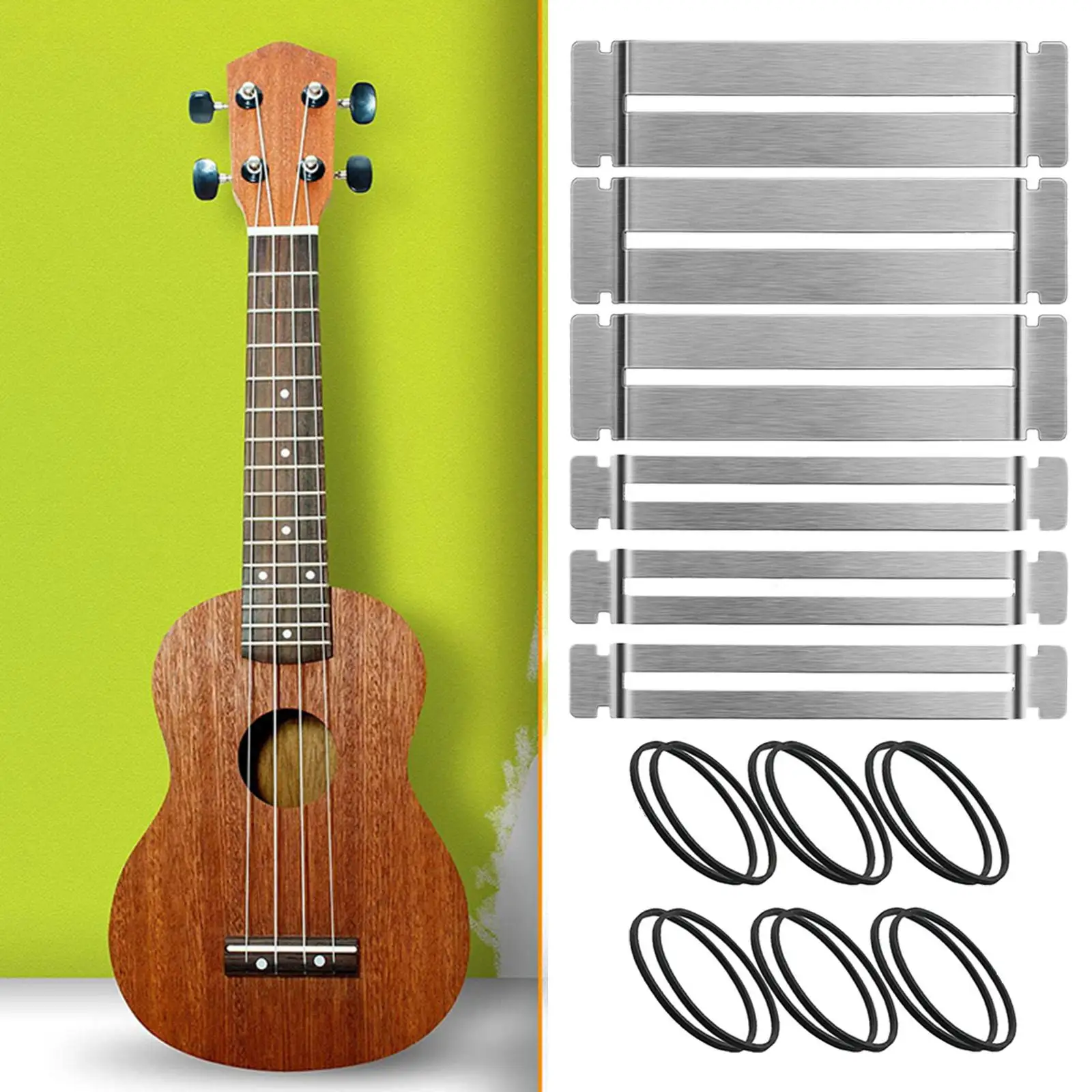 Guitar Fret Repair Tool Kit 12 Rubber Bands for Dressing and Polishing Frets 
Guitar Fret Repair Tool Kit 12 Rubber Bands for Dressing and Polishing Frets