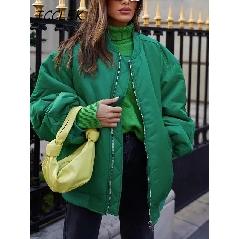 Traf Women Jackets Coats Female Green Jacket Oversized Bomber Jacket Winter Coats Women Bf Padded Parka Chic Zipper Streetwears
Traf Women Jackets Coats Female Green Jacket Oversized Bomber Jacket Winter Coats Women Bf Padded Parka Chic Zipper Streetwears