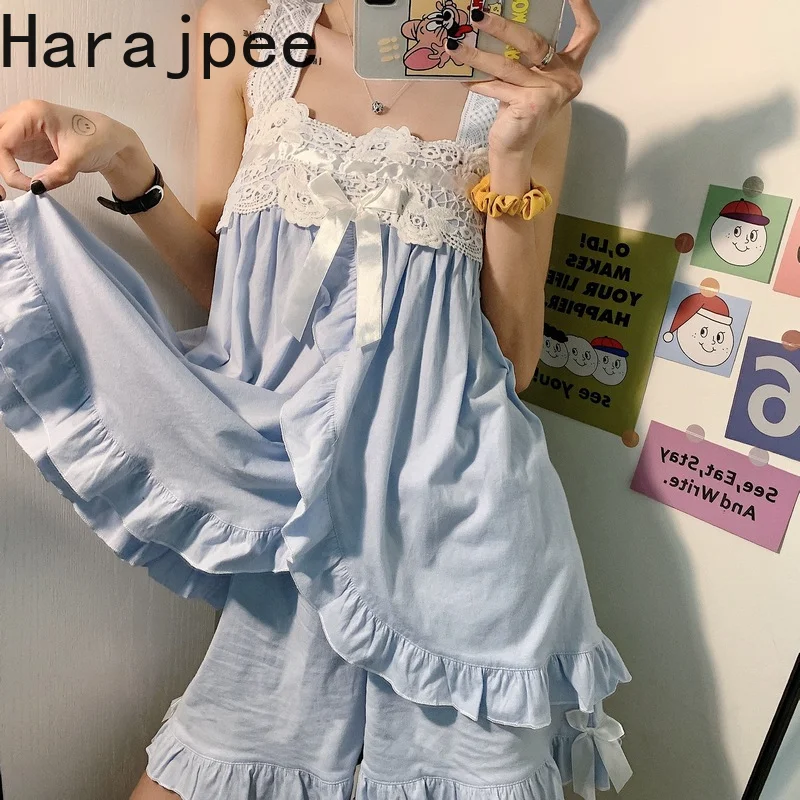 Harajpee Japanese-style Pajamas Cotton Fresh Style Sleepwear Suit Female Casual Spring and Summer Sweet Ruffles 2PC Home Service
Harajpee Japanese-style Pajamas Cotton Fresh Style Sleepwear Suit Female Casual Spring and Summer Sweet Ruffles 2PC Home Service