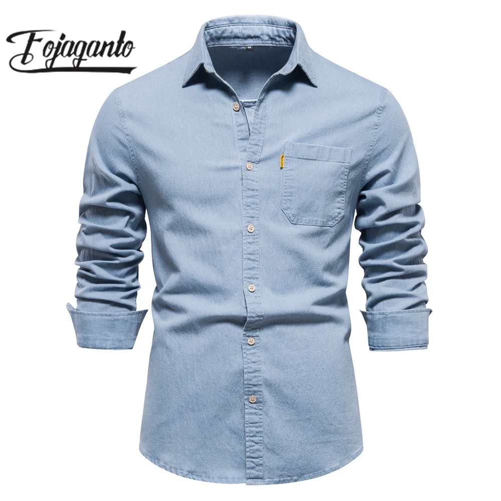 Уличная Повседневная рубашка для мужчин FOJAGANTO 2023, Однотонная рубашка для водной системы, сделанная в старинном стиле, высококачественный дизайн, продажа рубашек для мужчин 
Уличная Повседневная рубашка для мужчин FOJAGANTO 2023, Однотонная рубашка для водной системы, сделанная в старинном стиле, высококачественный дизайн, продажа рубашек для мужчин