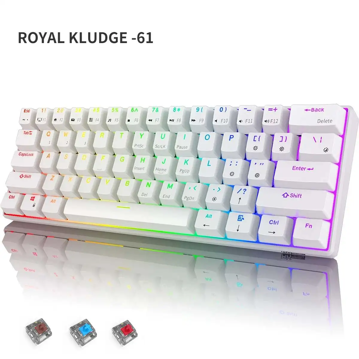 Механическая клавиатура ROYAL KLUDGE RK61 PRO, 2,4G/Bluetooth/USB, 3 режима, RGB подсветка, 61 клавиша, сверхкомпактная для геймеров
Механическая клавиатура ROYAL KLUDGE RK61 PRO, 2,4G/Bluetooth/USB, 3 режима, RGB подсветка, 61 клавиша, сверхкомпактная для геймеров