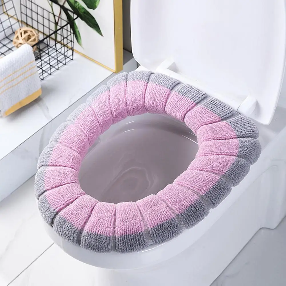 

Winter Warm Toilet Seat Cover Mat Home WC Bathroom Closestool Thicker Soft With Toilet Warmer Washable Cushion Lids Handle H3P4