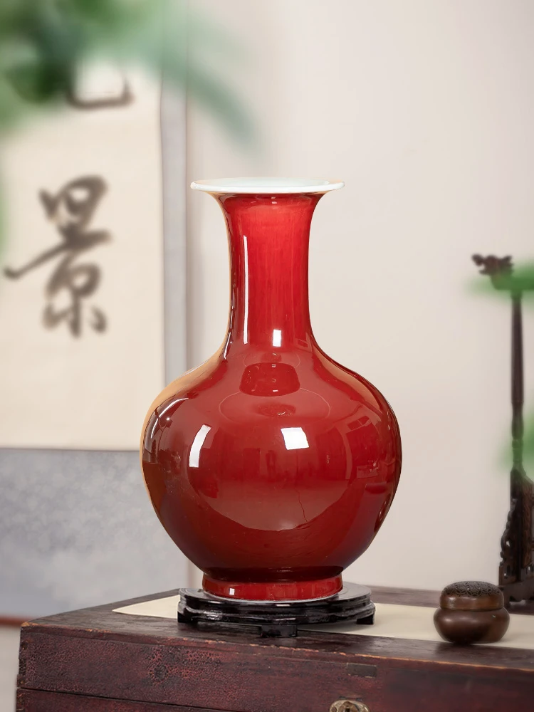 

Керамическая ваза Цзиндэчжэнь, фарфоровая бутылка для гостиной, шкафа для телевизора, цветочная композиция, большой китайский стиль