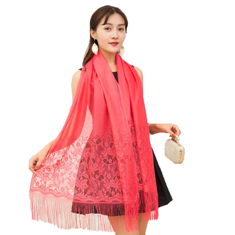 Fashion Hollow Out Lace Scarf for Women Evening Dresses Shawls and Wraps Summer Pashmina Muslim Headscarf Foulard Femme
Fashion Hollow Out Lace Scarf for Women Evening Dresses Shawls and Wraps Summer Pashmina Muslim Headscarf Foulard Femme