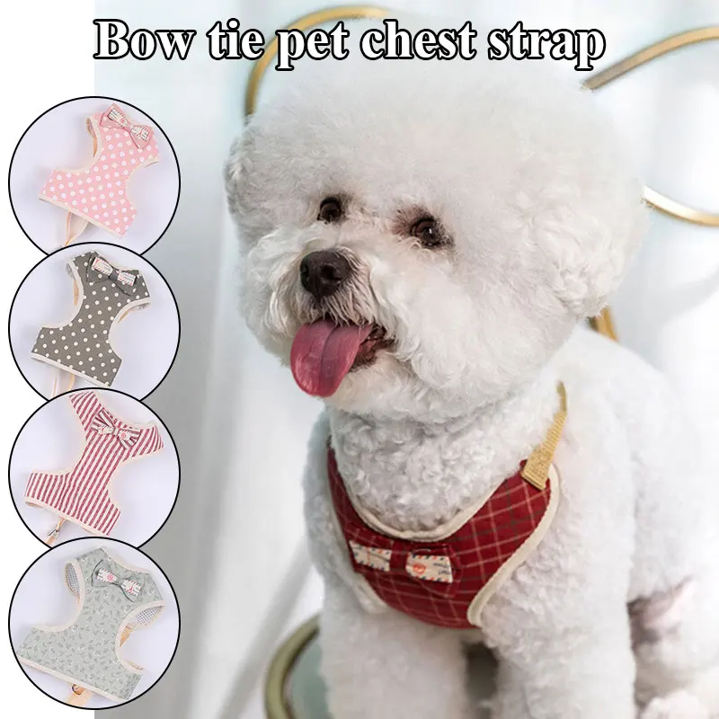 

Chest Strap Cat Dog Harness Dog Pulling Rope Pet Products Dog Leash Pet Traction Rope Cute Sweet Bowknot Safe Adjustable Straps