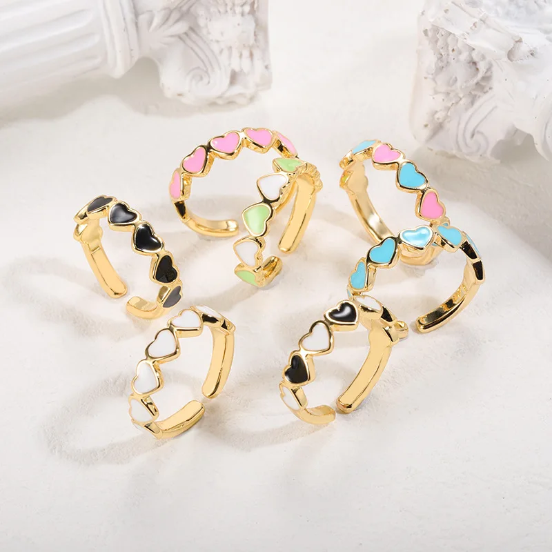 INS style simple copper plated 18K gold drip oil love heart opening ring women's adjustable ring cross-border heart-shaped
INS style simple copper plated 18K gold drip oil love heart opening ring women's adjustable ring cross-border heart-shaped