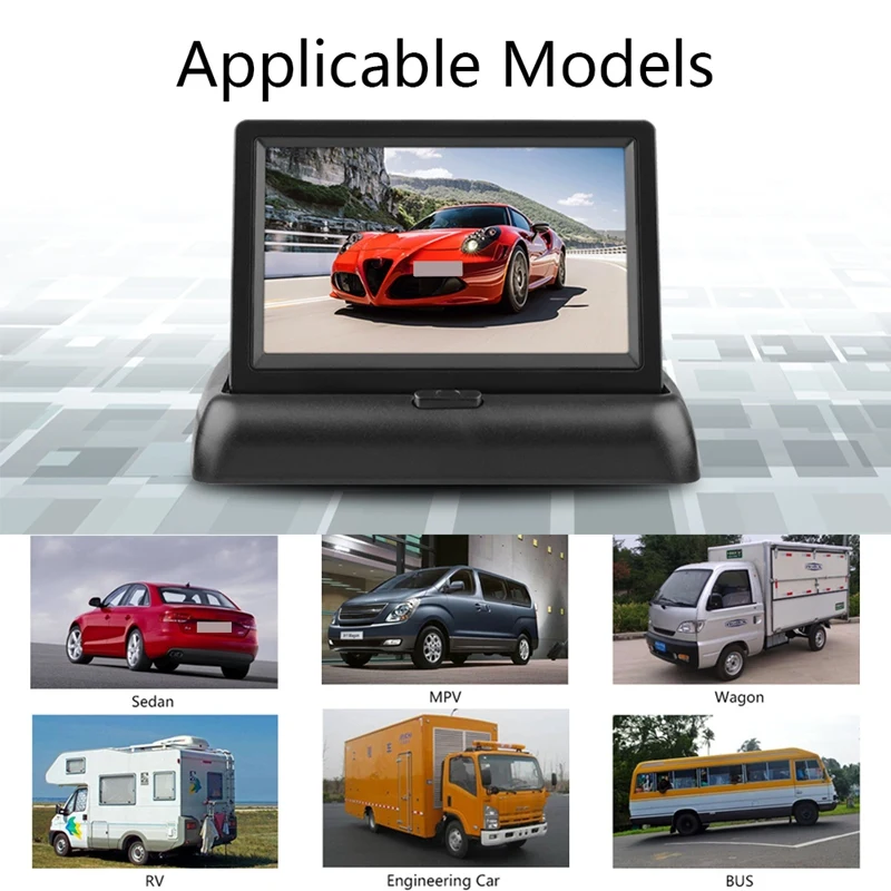 4.3 Inch Car Foldable Monitor LCD Screen Dash Stand 12-24V Input Universal For Truck Auto For Backup Camera
4.3 Inch Car Foldable Monitor LCD Screen Dash Stand 12-24V Input Universal For Truck Auto For Backup Camera