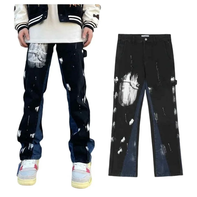 Gothic Style Black Baggy Jeans Man Graffiti Painting Vintage Pants Streetwear High Waist Wide Leg Denim Trousers Men Jeans
Gothic Style Black Baggy Jeans Man Graffiti Painting Vintage Pants Streetwear High Waist Wide Leg Denim Trousers Men Jeans