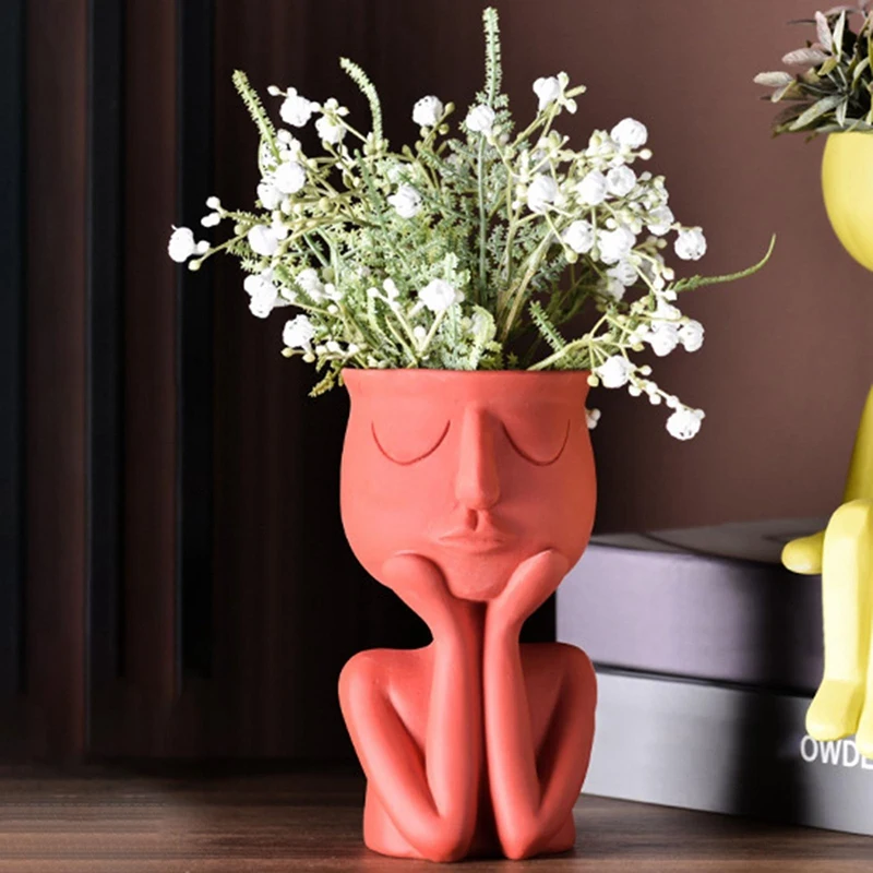 4 PCS Resin Human Think Face Statue Vase Abstract Artistic Ornament for Home Garden Decor Sculpture Plants Flower Pot
4 PCS Resin Human Think Face Statue Vase Abstract Artistic Ornament for Home Garden Decor Sculpture Plants Flower Pot