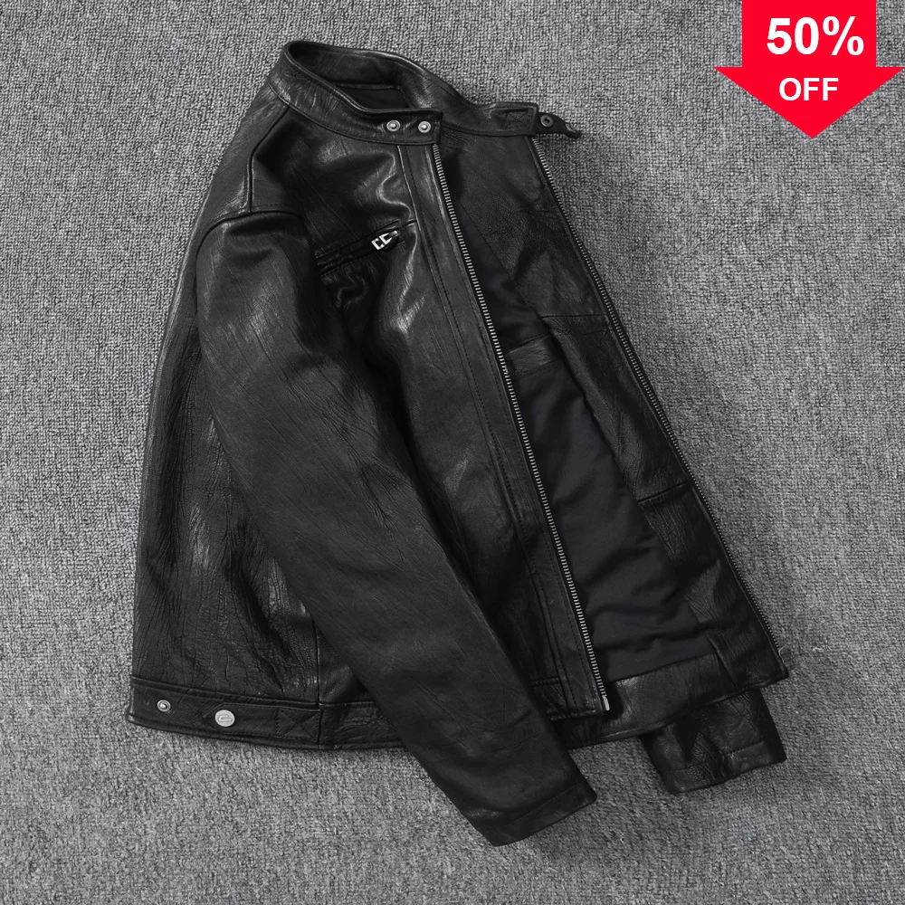 Aoottii 100% Natural Sheepskin Leather Jacket Men Genuine Leather Jackets for Men Plus Size 9XL Zipper Men's Coat Veste Homm
Aoottii 100% Natural Sheepskin Leather Jacket Men Genuine Leather Jackets for Men Plus Size 9XL Zipper Men's Coat Veste Homm