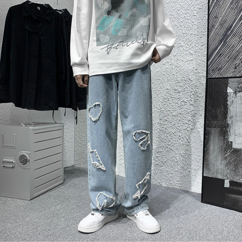 DEEPTOWN Vintage Straight Jeans Men Embroidered Heart Denim Pants Streetwear Loose Trousers Male Hip Hop Casual Fashion Spring
DEEPTOWN Vintage Straight Jeans Men Embroidered Heart Denim Pants Streetwear Loose Trousers Male Hip Hop Casual Fashion Spring