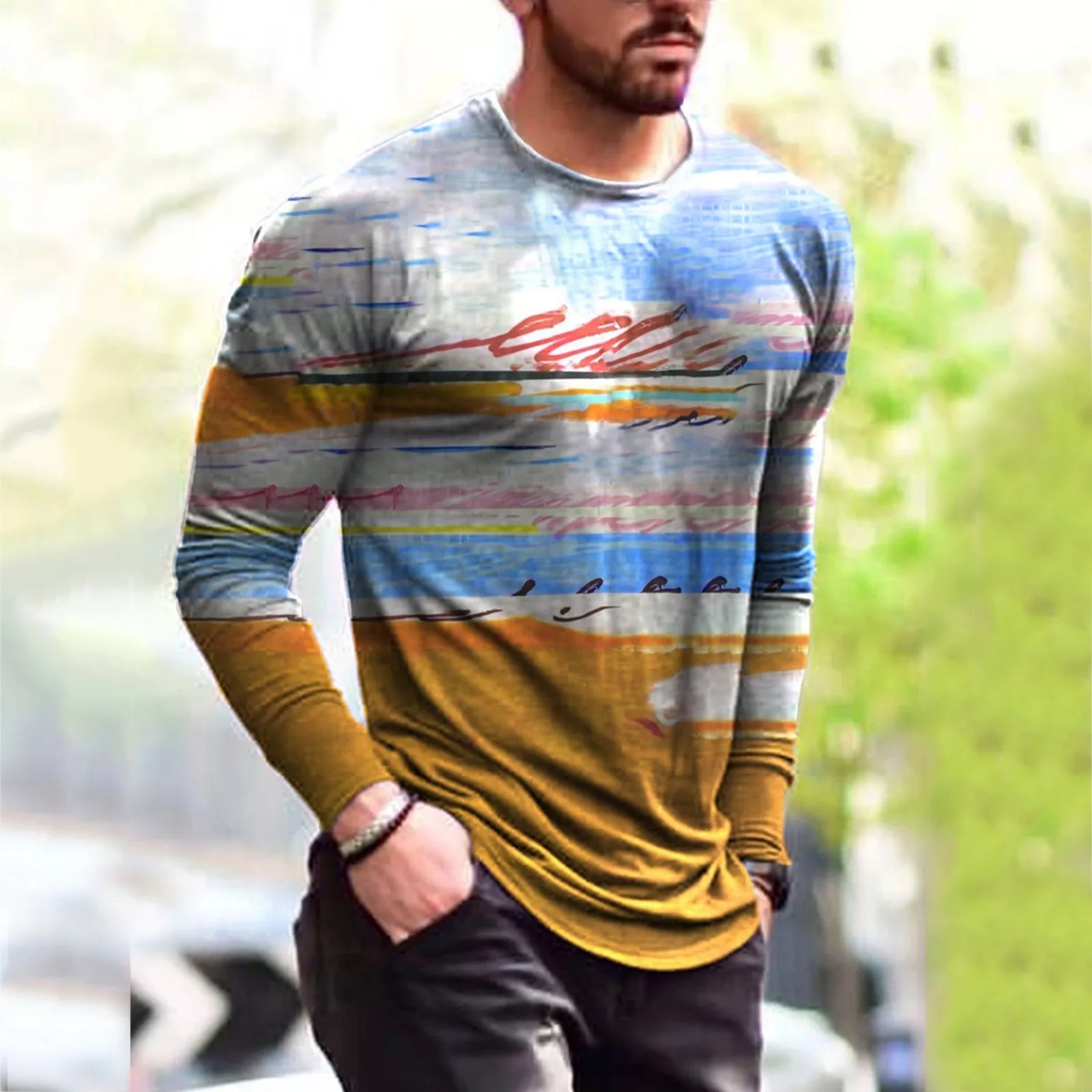 Vintage 3D Sleeve Neck Long Round Men's Tops Blouse Printed Casual T-Shirt Men's blouse Loose Fit Mens Top
Vintage 3D Sleeve Neck Long Round Men's Tops Blouse Printed Casual T-Shirt Men's blouse Loose Fit Mens Top