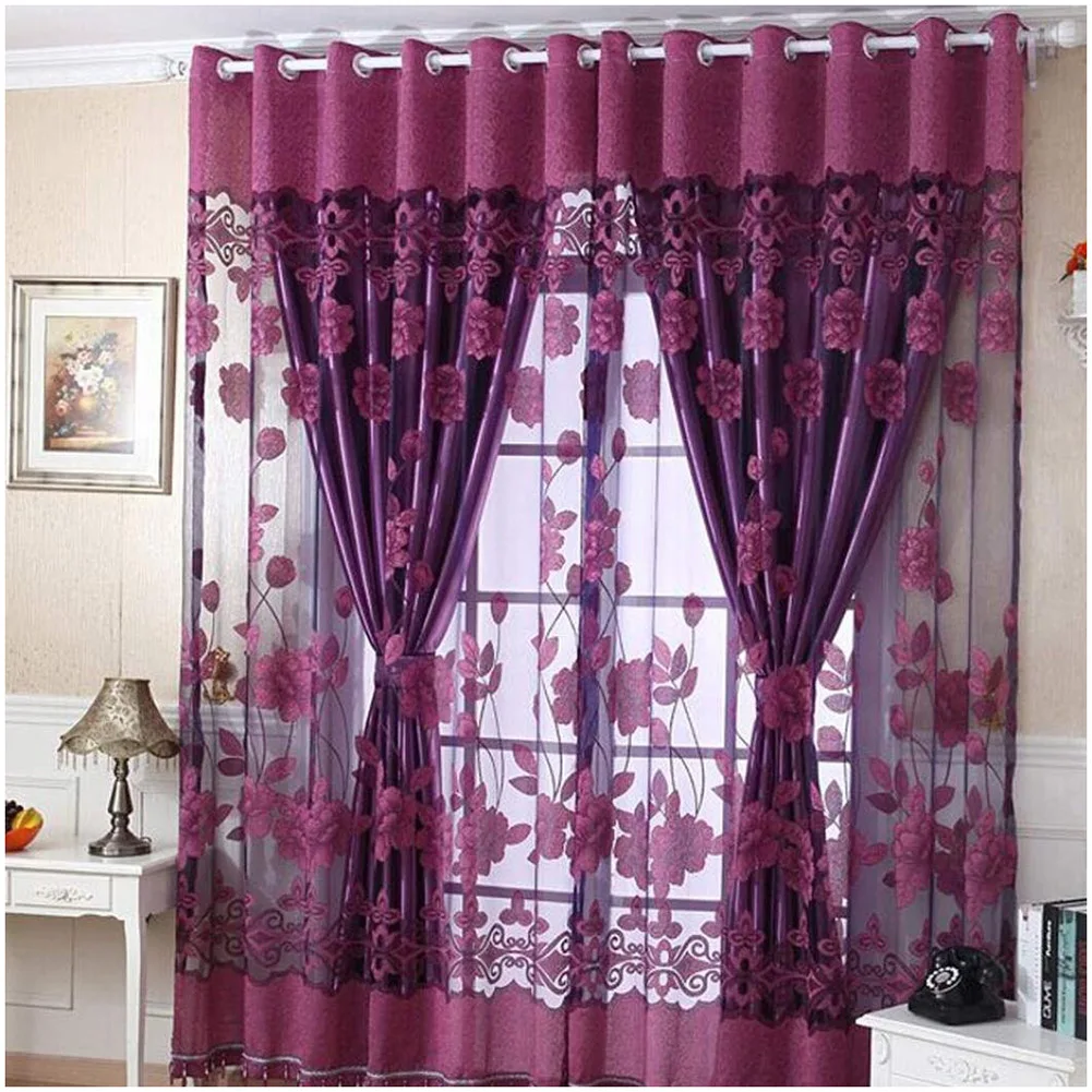 European-style Living Bedroom kitchen Curtains Print Floral Upscale Atmosphere Tulle Openwork morning Bedroom Tulle for windows
European-style Living Bedroom kitchen Curtains Print Floral Upscale Atmosphere Tulle Openwork morning Bedroom Tulle for windows