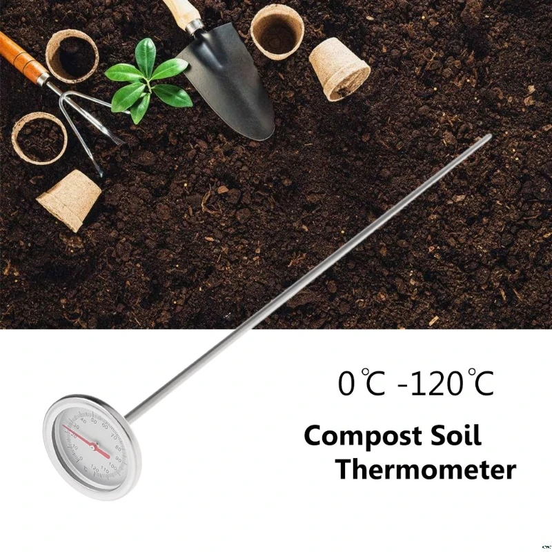 50cm Premium Stainless Steel Compost Soil Thermometer Garden Backyard 0-120 Celsius
50cm Premium Stainless Steel Compost Soil Thermometer Garden Backyard 0-120 Celsius