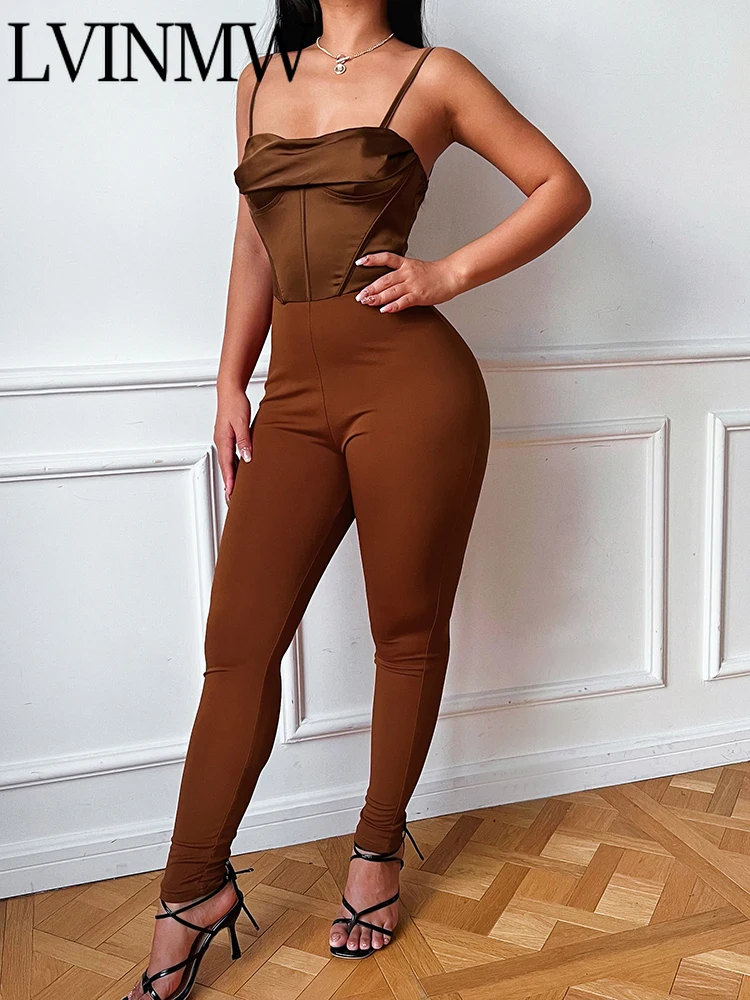 LVINMW 2022 Satin Women Cami Jumpsuit One Piece Ladies Folds Sleeveless Summer Bodycon Sexy Elegant Casual Overalls Romper
LVINMW 2022 Satin Women Cami Jumpsuit One Piece Ladies Folds Sleeveless Summer Bodycon Sexy Elegant Casual Overalls Romper