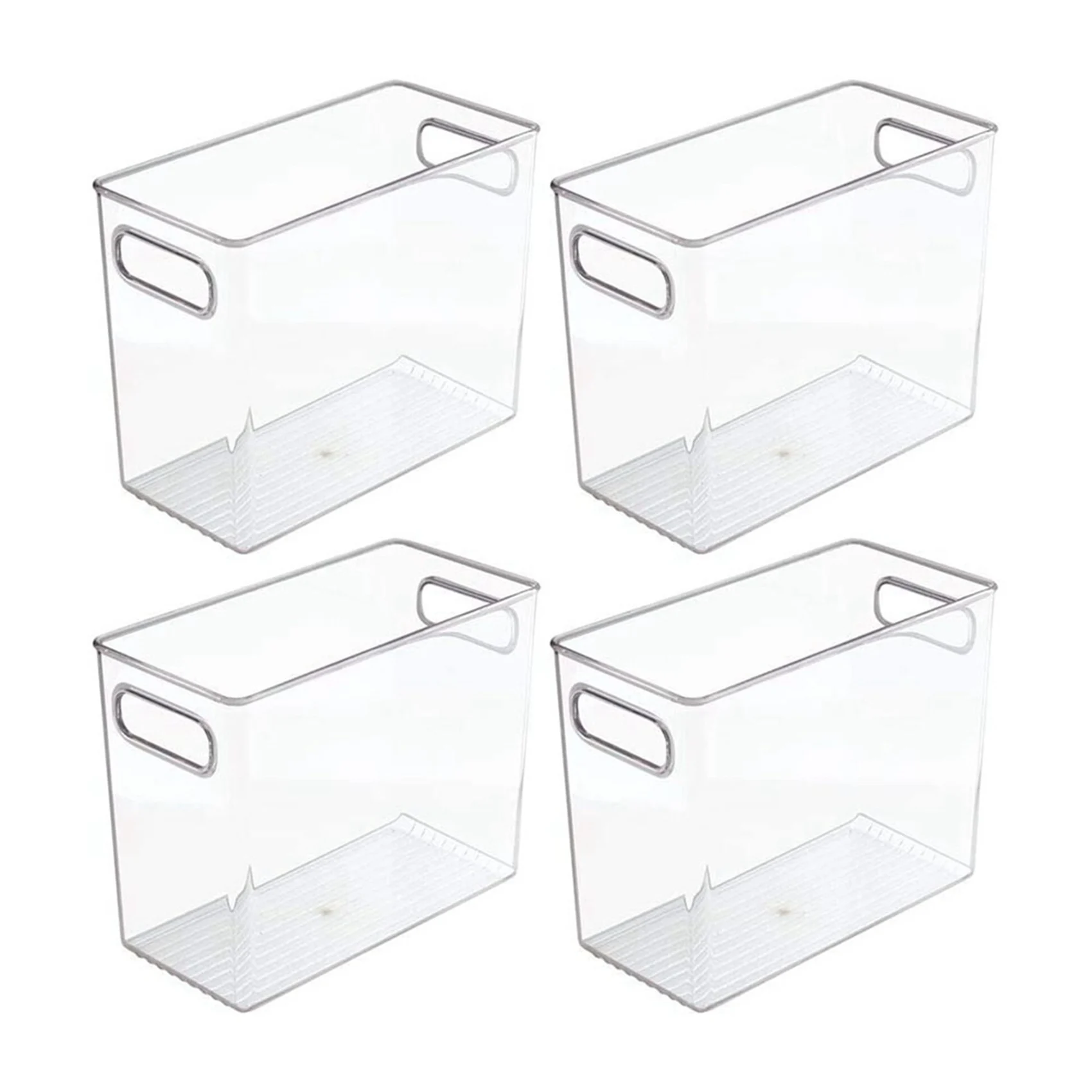 4 Pack Tall Plastic Kitchen Pantry Cabinet, Refrigerator or Freezer Food Storage Bin with Handles - Organizer for Fruit
4 Pack Tall Plastic Kitchen Pantry Cabinet, Refrigerator or Freezer Food Storage Bin with Handles - Organizer for Fruit