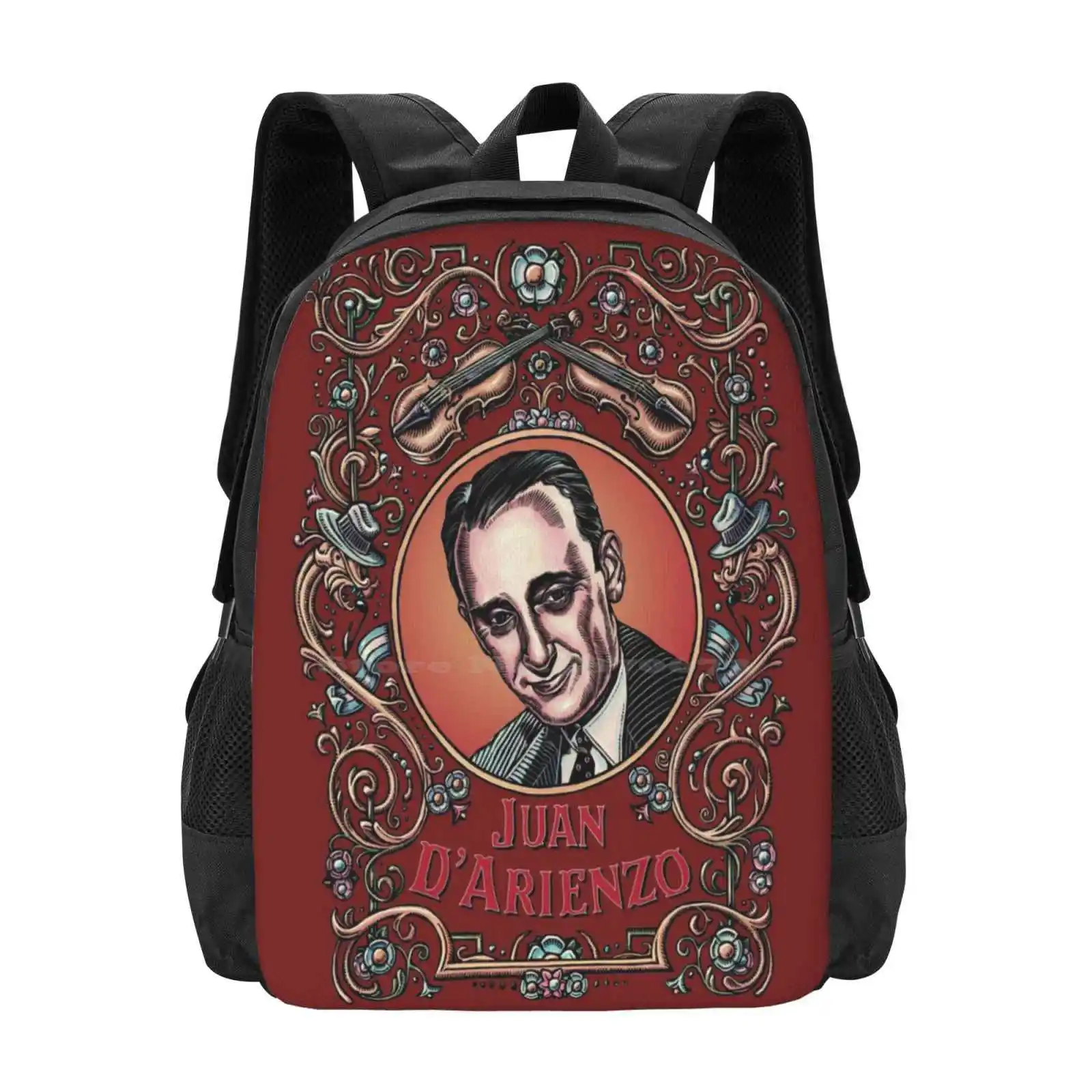 Juan D'Arienzo 3D Print Design Backpack Student Bag Argentina Juan Darienzo Pianist Buenos Aires Fileteado Orchestra Orquesta
Juan D'Arienzo 3D Print Design Backpack Student Bag Argentina Juan Darienzo Pianist Buenos Aires Fileteado Orchestra Orquesta