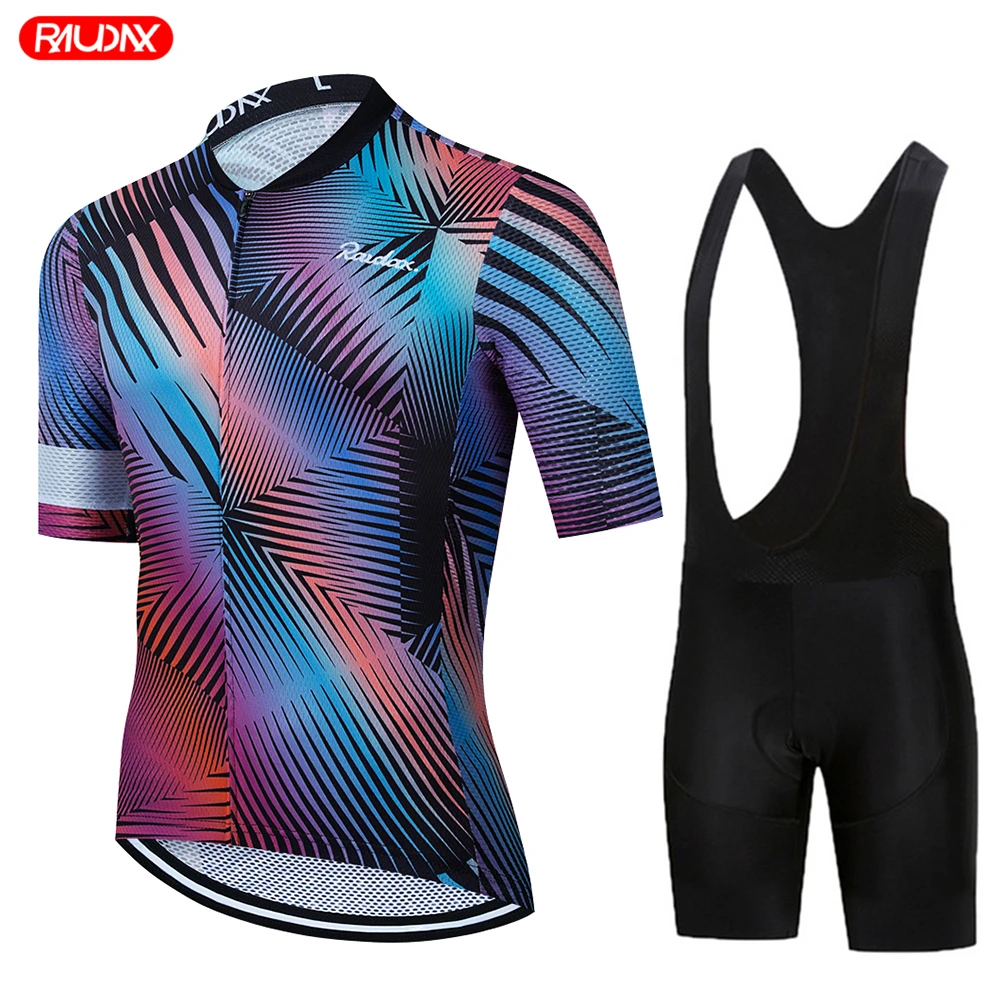 

Велосипедный комплект Raudax мужской, Джерси с короткими рукавами, комплект одежды для езды на велосипеде, одежда для горного велосипеда, триатлона, 2020