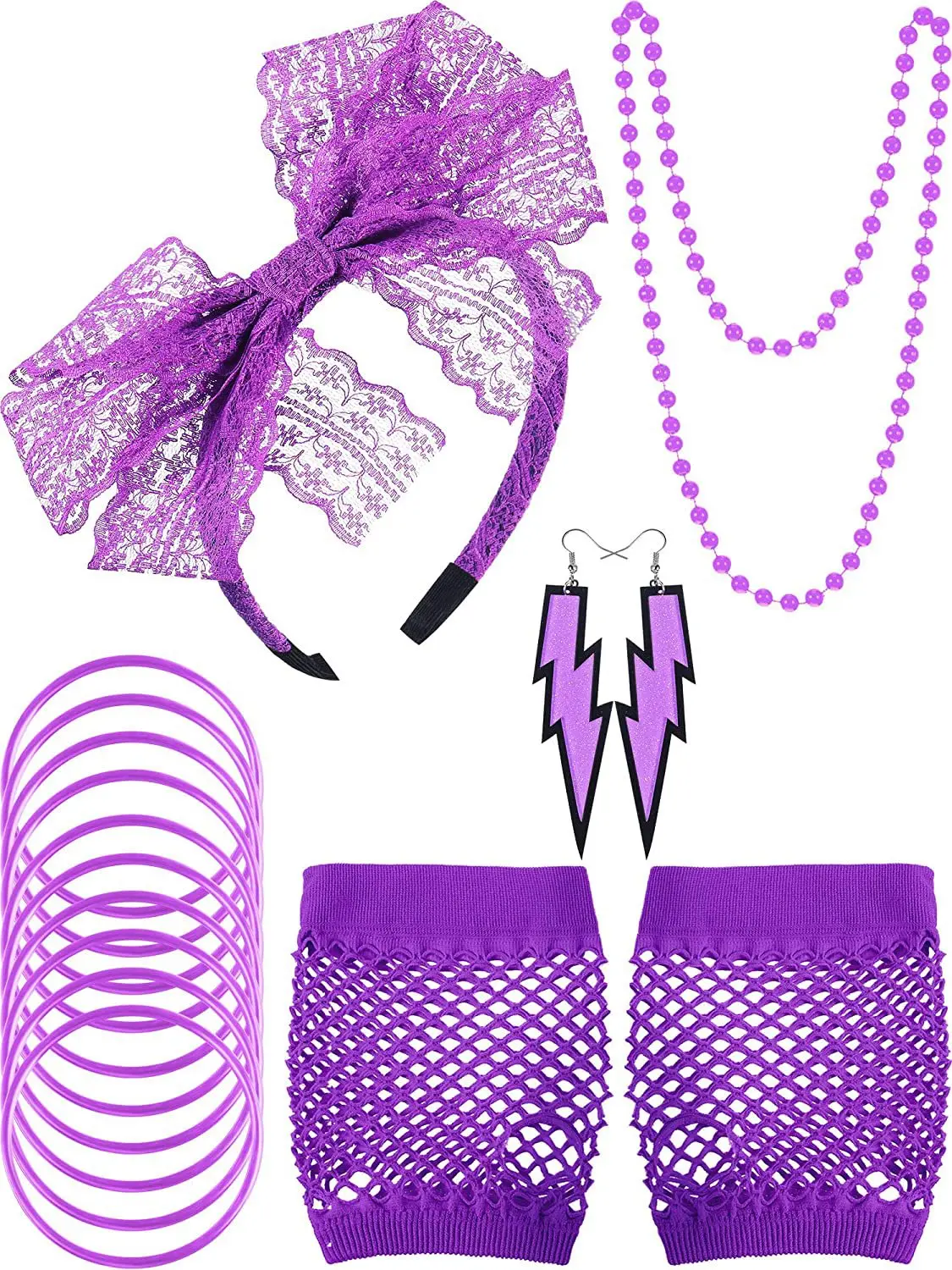 Party 5 Piece Set Necklace Hair Hoop Fashion Earring Fluorescent Bracelet Leg Set Goth Mesh Gloves Women Necklace Bracelet
Party 5 Piece Set Necklace Hair Hoop Fashion Earring Fluorescent Bracelet Leg Set Goth Mesh Gloves Women Necklace Bracelet