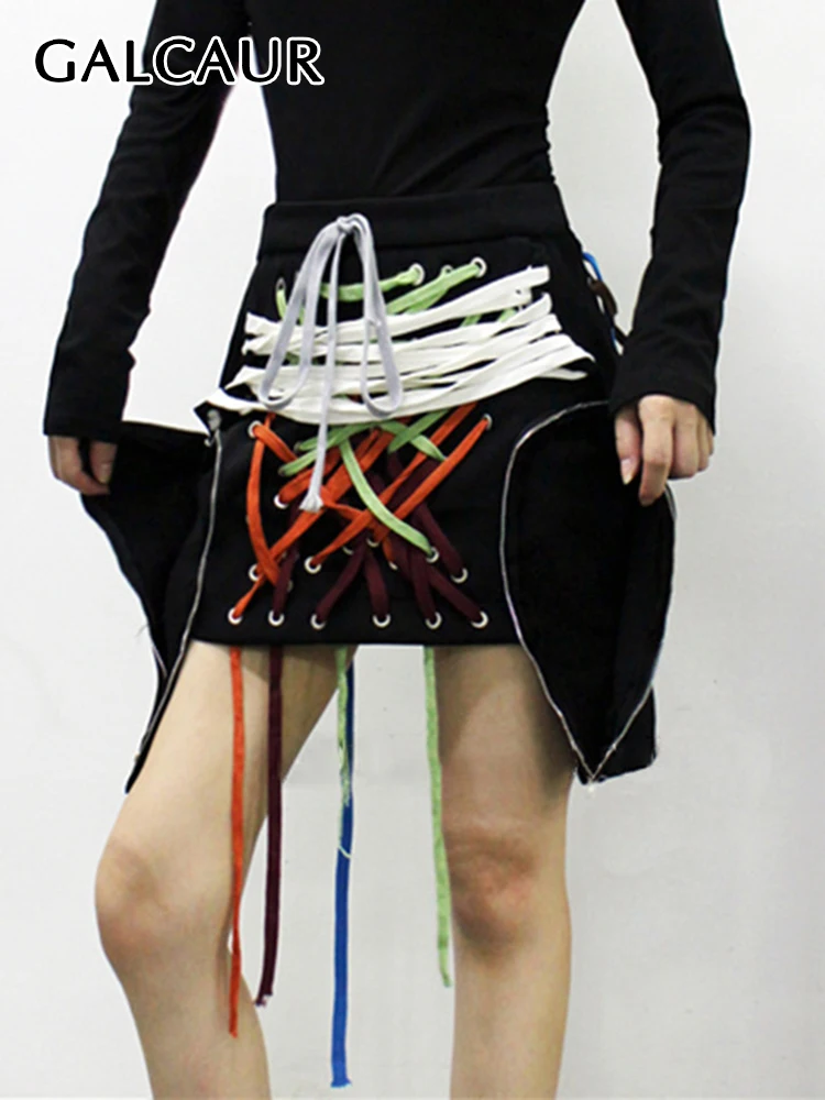 GALCAUR Patchwork Cross Bandage Lace Up Women Skirt High Waist Pocket Plus Size Streetwear Skirts Female 2022 Summer Clothes New
GALCAUR Patchwork Cross Bandage Lace Up Women Skirt High Waist Pocket Plus Size Streetwear Skirts Female 2022 Summer Clothes New