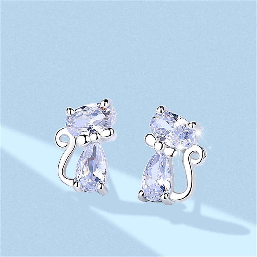 Luxury Korean Earring Cat Zircon Stud Earrings for Women Exquisite Wedding Birthday Party Jewelry Romantic Valentine's Day Gifts
Luxury Korean Earring Cat Zircon Stud Earrings for Women Exquisite Wedding Birthday Party Jewelry Romantic Valentine's Day Gifts