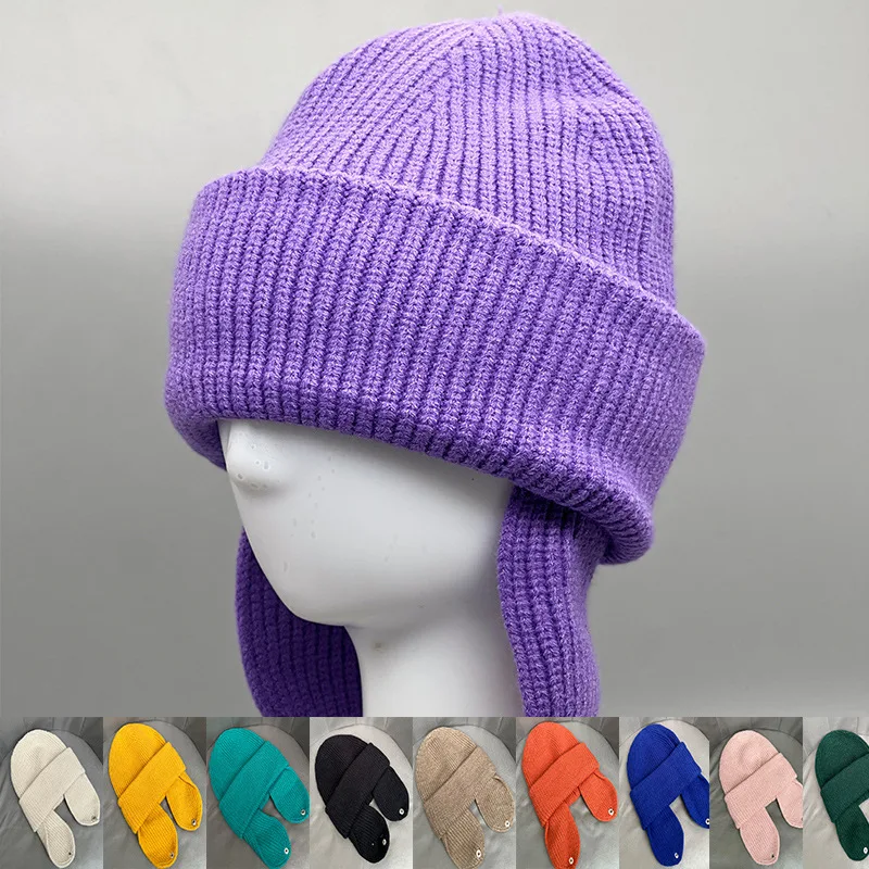New Cute Knitted Earmuffs Hat Women Thickened Thermal Lei Feng Cap Ins Winter Ing Cold Protection Hat Men Hats Winter Caps 
New Cute Knitted Earmuffs Hat Women Thickened Thermal Lei Feng Cap Ins Winter Ing Cold Protection Hat Men Hats Winter Caps