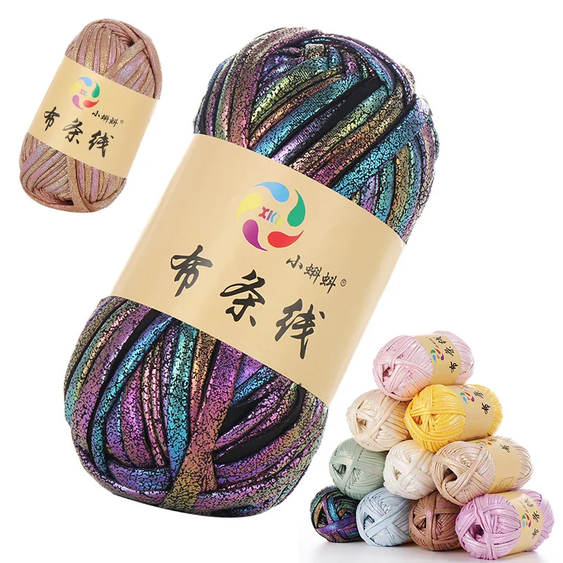 100G/ball Yarn Crochet Woven Diy Knitwear Woven Fancy Thick Cloth Metal T-shirt Wool Yarn Flash Purse Diy Material
100G/ball Yarn Crochet Woven Diy Knitwear Woven Fancy Thick Cloth Metal T-shirt Wool Yarn Flash Purse Diy Material