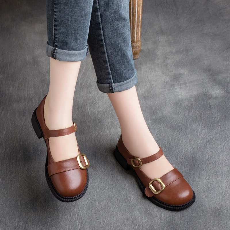 Mary Jane Shoes Women Low Heels Genuine Leather Pumps Women Handmade Retro Ankle Strap Girls Brand Leather Shoe For Women Brand
Mary Jane Shoes Women Low Heels Genuine Leather Pumps Women Handmade Retro Ankle Strap Girls Brand Leather Shoe For Women Brand