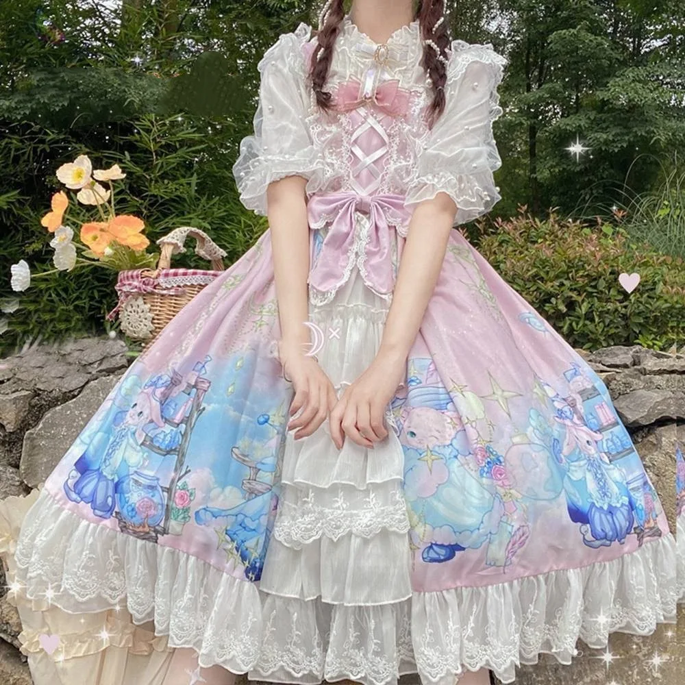 2022 Bow Sweet Loli Kawaii Soft Girl Women Party Dresses Vestidos Lolita JSK Dress
2022 Bow Sweet Loli Kawaii Soft Girl Women Party Dresses Vestidos Lolita JSK Dress