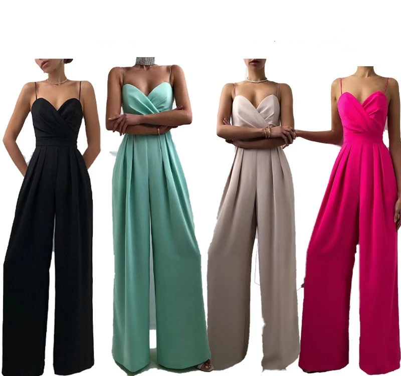 Women Spaghetti Strap Solid Color Wide Leg Jumpsuit Skinny Sleeveless Romper wide leg jumpsuit
Women Spaghetti Strap Solid Color Wide Leg Jumpsuit Skinny Sleeveless Romper wide leg jumpsuit
