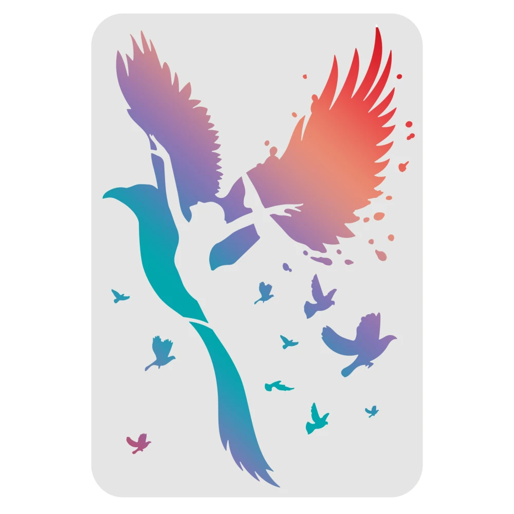 Birds Stencils Template Plastic Dancing Girl Drawing Painting Stencils Rectangle Flying Birds Reusable Stencils for Wood, Floor
Birds Stencils Template Plastic Dancing Girl Drawing Painting Stencils Rectangle Flying Birds Reusable Stencils for Wood, Floor