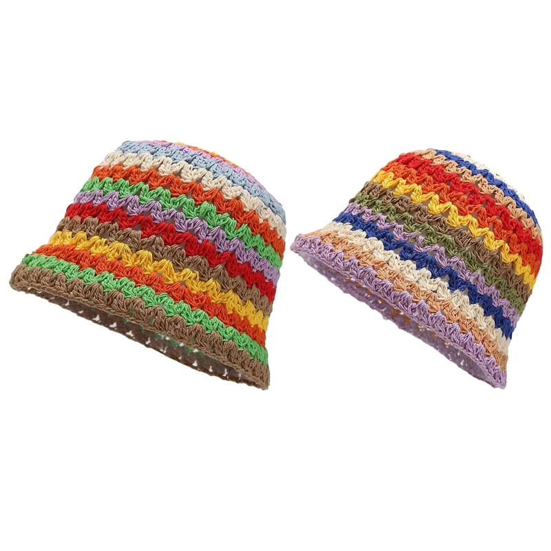 Q39C Outdoor Crochet Fisherman Hat Summer Rainbow Color Basin Hat Gift for Girlfriend
Q39C Outdoor Crochet Fisherman Hat Summer Rainbow Color Basin Hat Gift for Girlfriend