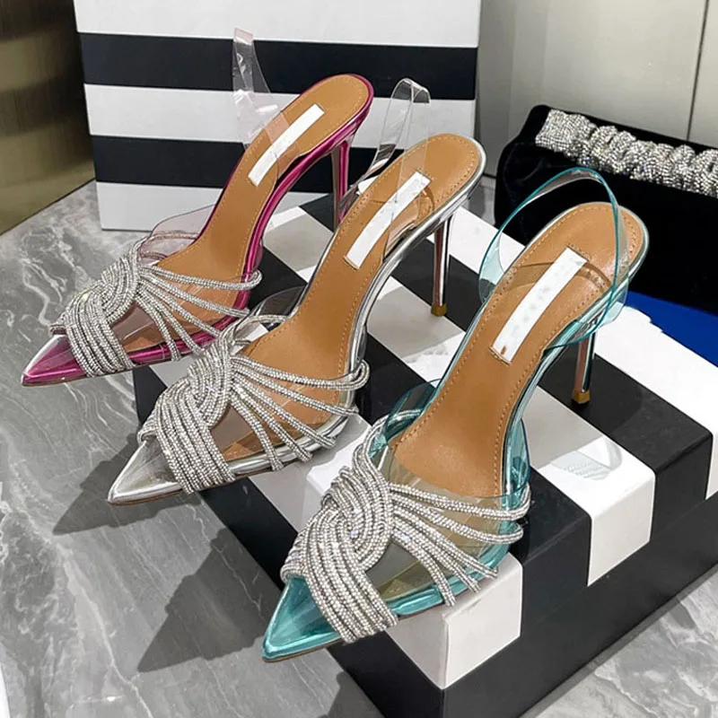Summer Clear PVC Luxury Rhinestone High Heel Women Sandals Pointed Toe Sexy 12cm Party Wedding Thin Heels Shoes Plus Size 42
Summer Clear PVC Luxury Rhinestone High Heel Women Sandals Pointed Toe Sexy 12cm Party Wedding Thin Heels Shoes Plus Size 42